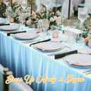 BRILLMAX 6 Pack Light Blue Tablecloths 70 x 120 Inch for 6ft & 8ft Rectangle Tables - 150 GSM Polyester Fabric, Universal Fit, Water, Stain & Wrinkle Resistant Cloth Cover for Wedding Banquet