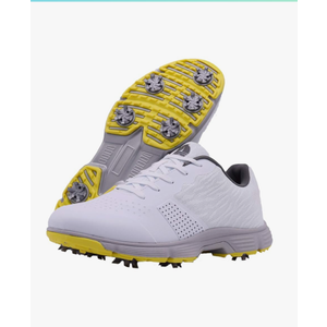 Waterproof Professional Golf Shoes Men Spikes Golf Sneakers Male Outdoor Anti Slip Walking Footwears, (White, 10.5)