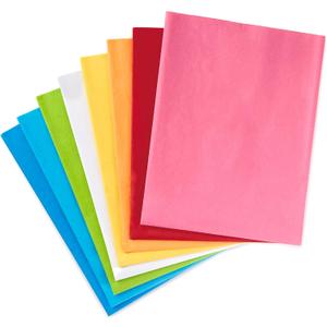 Hallmark Tissue Paper, 120 Sheets (Classic Rainbow, 8 Colors) for Birthdays, Mother's Day, Graduation, Gift Wrap, Crafts, DIY Paper Flowers, Tassel Garland and More