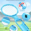 [for Switch 2/1] 4 Pack Tennis Rackets for Nintendo Switch 2 (2025),Game Accessories for Mario Tennis Aces,Handle Grip Holder for Switch 2/Switch Controller Support Other Tennis Game for JoyCon (Blue,Orange,Black,Black)