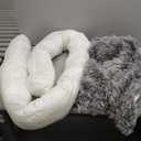 3.7 inch Thickened Orthopedic Dog Beds for Extra Large Dogs, Supportive Dog Sofa Bed with 28D Egg-Crate Foam, Removable Washable Cover, Waterproof Lining, Half-Round Design for Puppy,Senior,Sick (Grey)