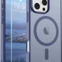 SUPFINE Magnetic for iPhone 16 Pro Case (Compatible with MagSafe) (Military Grade Drop Protection) Slim Translucent Matte Shockproof with Anti-Fingerprint Phone Case,Lavender Gray