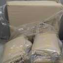 UNIKOME Outdoor Chair Cushions Pack of 4, Water Resistant Patio Cushions with Ties, High Density Sponge Filling Square Corner Seat Cushions for Outdoor Furniture, 19"*19"*3", Beige
