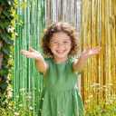 3 x Menstarsi Sage Green Party Decorations, 2 Pack Green White Gold Gender Reveal Decorations, 3.3x6.6 ft Foil Fringe Curtains Photo Booth Props for Hatching Soon Baby Shower, Wild One, Safari Party Decor