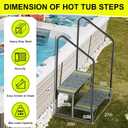 RV Steps with Handrail, 2 Step Hot Tub Steps with Non-Slip Mats