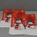 Christmas Snowman Red Dish Towels Winter Snow Bathroom Hand Towels 28.3x14 Inch Set of 2 Cute Snowman Snowflake Decorative Bath Towel for Kitchen Gym Spa Hotel (one size)