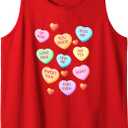 Valentine's Day Heart Candy Design for Men Woman & Kids Tank Top, S