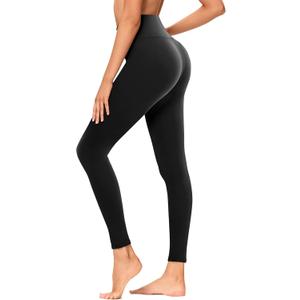 GAYHAY High Waisted Leggings for Women - Soft Opaque Slim Tummy Control Printed Pants for Running Cycling Yoga (Black, S)