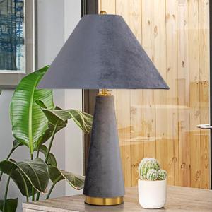 TOCHIC Table Lamp Modern, Mid Century Table Lamps for Bedroom, Bedside Single Table Lamp for Living Room, Entry Lamp with Velvet Lamp Shades,Vintage Desk Lamp for Kids Room, Office, Study Room