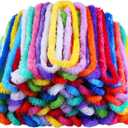 Elcoho 144 Pieces Plastic Leis Bulk in Bright Colors Lei Necklaces Assortment Tropical Decorations for Hawaiian Themed Party Favors with 12 Colors