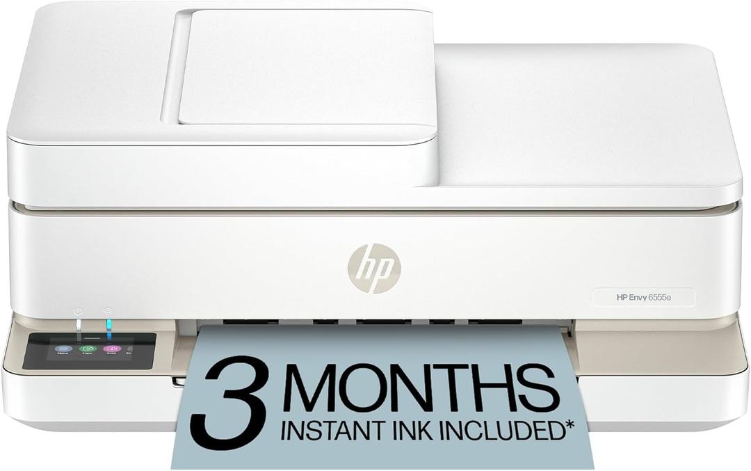 HP Envy 6555e Wireless All-in-One Color Inkjet Printer, Portobello, Print, scan, copy, Duplex printing Best-for-home, 3 month Instant Ink trial included, AI-enabled (714N5A)