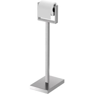Nickel Toilet Paper Holder StandStainless Steel Toilet Paper Holder Free StandingStable Weighted Base Floor Tissue Roll Holder for BathroomModern Pivoting Toilet Paper Stand
