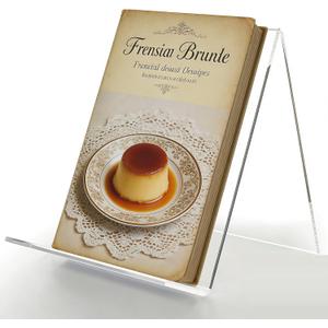 Acrylic Book Stand Clear Display Easel for 8.511 Cookbooks, Tablets & Magazines, 5mm Thick Transparent Holder for Photo, Plate & Vinyl, 8.27W x 9.25H x 10.24D
