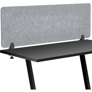 Colarr Sound Proof Dividers with Clamp 16 x 47 '' Mounted Desk Divider Privacy Panel Acoustic Absorbing Desk Partition Boards for Privacy Office Desktop Accessories Reduce Distractions (Light Grey)