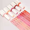 VENALISA 10 ML Pink Gel Nail Polish Set with DIY Nail tips Kit, 5 Pcs Pink Red Orange Gel Polish Color High Gloss Soak Off U V Nail Manicure Salon DIY