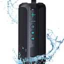 ZZA Portable Bluetooth Speaker, Powerful Crystal Clear Sound, IPX6 Waterproof, RGB Lighting Effects, Lighted Buttons, All Day Playtime, TWS Paring, Wireless Speaker for Home, Party, Outdoor, Beach (Black)