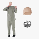 Morph Grey Villain Costume With Baldcap, Mens 60s Costume, Halloween Costumes For Men, Halloween Costumes For Adults, Size M, Missing Ring