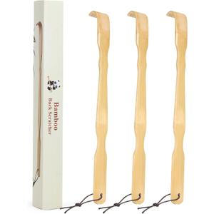 Wooden Bamboo Back Scratcher, 17 Inch Long Handle Back Scratchers for Adults Men Women, with Beautiful Gift Packaging (3 Pack)