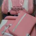 Gaming Chair Desk Chair High Back Computer Chair Ergonomic Massage PC Racing Chair with Waist Support and Retractable Foot Pedal PU Leather Recliner Rolling Adjustable Swivel Chair for Women Men (Pink)