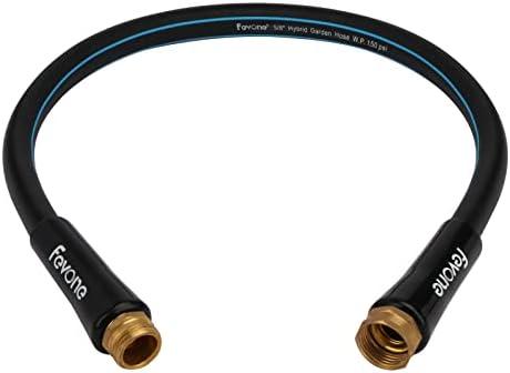 Fevone 3ft Leader Hose, Hose Reel Connector, Solid Brass Fittings, Leak-Free, Compatible with All Standard Hoses and Pipes, Lead-In Water Hose