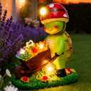 SunGlee Solar Light Turtle Outdoor Garden, Turtle Solar Light for Outdoors Yard Patio Decor 4 LED Sun Powered Outsides Turtles Decor Light Up Garden Statue Gardening Gift for Women Mother Decoration (Green)