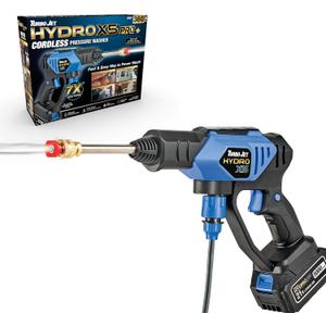 Turbo Jet® HydroX5TM Pro+ Cordless Pressure Washer – 380 PSI | 21V 5000mAh Battery | Dual Water Source | Portable Pressure Washer for Cars, Patios, Bikes & More