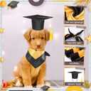 Huhumy 2 Pcs Dog Graduation Cap and Bandana Costumes with Tassels 2026 Dog Cat Graduation Hat Scarf Gown Adjustable Washable Grad Outfits Gifts for Medium Small Pet Supply(Black, Large)