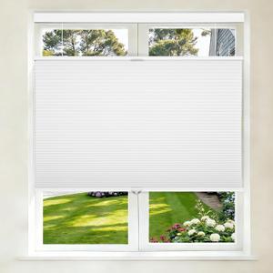 Grandekor Top Down Bottom Up Cellular Shades Cordless, 27" Wx72 H, Pull Down Honeycomb Blinds for Windows Room Darkening Blinds & Shades for Living Room Bedroom, Blackout, White