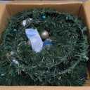 Briful 26 Teal & Green Front Door Wreath, Luxury Coastal Floral Wreath with Gold Accents, Modern Year Round Porch & Entryway Decor