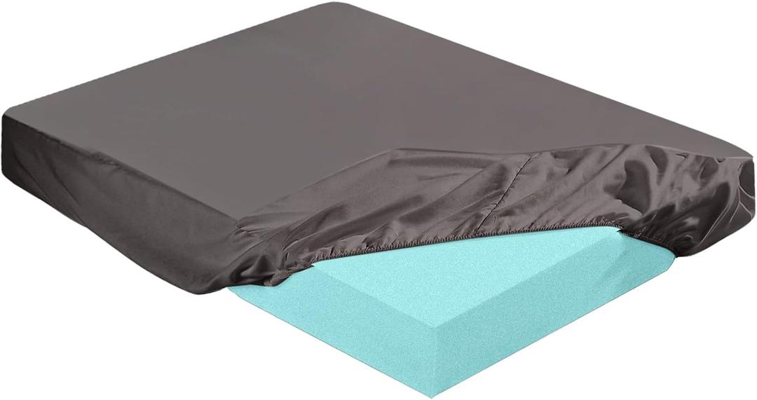 2-3 Inch Mattress Topper Cover (Only Cover) Memory Foam Protector Microfiber Memory Foam for Latex Mattress Topper Gel RV(King 80 x 78 Inch,Dark Gray)