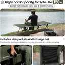 ONETIGRIS SUPRANUBIS Camping Cot, Height Adjustable with Cot Leg Extenders, Strong Support 330lbs, Lightweight Comfortable Folding Bed for Camping, Hiking, Travel, Truck, Beach, Office Nap, Large