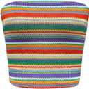 GORGLITTER Women's Strapless Stripe Knit Tube Tops Bandeau Boho Summer Backless Sleeveless Colorful Going Out Crop Top (Large)