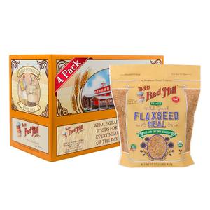 Bob's Red Mill Organic Flaxseed Meal, 32oz (Pack of 4) - Non GMO, Vegan, Paleo Friendly, Keto Friendly, Kosher (EXP 08/14/27)