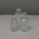 ComSaf Glass Bud Vases Set of 3, Small Flower Vases in Bulk, Mini Ribbed Vases for Centerpieces, Clear Vintage Vase for Table Decorations, Wedding, Party, Receptions, Home Decor (Different Sizes)