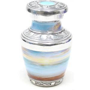 Sky with Clouds and Sunlight Design Decorative and Burial Cremation Urn for Human Ashes - Keepsake Small Size