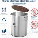 Paw Libero 2PK 25 Lbs total 50 Lbs Stainless Steel Dog Food Storage Container with Airtight Wooden Lid & Ceramic Bone Handle, Large Metal Dog Food Bin for Dogs & Cats
