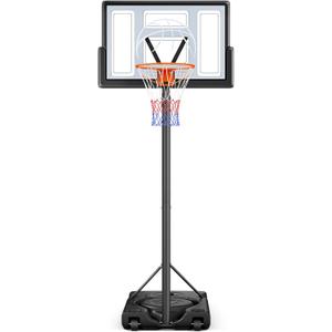 Basketball Hoop Outdoor 10ft Adjustable, Portable Basketball Hoop Goal System for Kids Youth and Adults in Backyard/Driveway/Indoor, 44 Inch Shatterproof Backboard and Larger Base