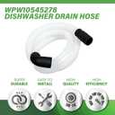 WPW10545278 Dishwasher Drain Loop Hose With Check Valve Compatible With Whirlpool, Replacement W10137608 W10193583 W10195750 W10418848 W10418849 W10481093 W10545278 W10688890 WPW10545278VP 3527803