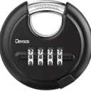 DAYGOS Combination Disc Padlocks for Outdoor - Heavy Duty 4 Digit Code Lock, Combo Discus Lock for Storage Unit,Gate,Fence,Traile(3/8-in Shackle,1PCS,Black)