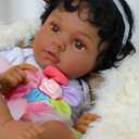 SCOM Realistic Reborn Baby Doll - 20 Inch Real Life Black Doll Girl, Lifelike African American Baby with Cloth Body & Vinyl Limb, Weighted Newborn Brown Dolls for Ages 3 4 5 6 + Gift