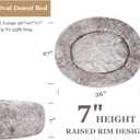 Coohom Oval Calming Donut Cuddler Dog Bed,Shag Faux Fur Cat Bed Washable Round Pillow Pet Bed(30"/36"/43") for Medium Dogs (XL(36"x27"x7"),Light Brown)