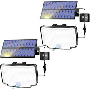 Peasur 2 Pack Solar Motion Lights Outdoor, 318 LED Solar Security Light with 3 Modes, IP65 Waterproof Powered Flood Lights for Outside Garden Patio Garage Yard Backyard (Cool White) Peasur 2 Pack Solar Motion Lights Outdoor, 318 LED Solar Security Light with 3 Modes, IP65 Waterproof Powered Flood Lights for Outside Garden Patio Garage Yard Backyard (Cool White)