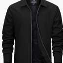 Mens Lightweight Jackets Full Zip Laydown Collar Golf Light Windbreaker Jackets with Zip Pockets Size M