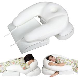 Face Down Pillow Set for Post Eye Surgery Recovery – Vitrectomy Pillow with Chest Shoulder Support & Adjustable Face Cradle – Prone Massage & Stomach Sleeping Support – Washable Cover