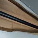 Amazon Basics No Drill Adjustable Sturdy Spring Tension Curtain Rod, 54-90", Black, Classic Finial