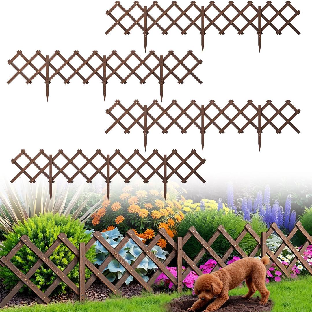 Expandable Garden Fence, Wood Lattice Panels for Outside, Trellis for Climbing Plants Outdoor for Climbing Plants Such as Ivy and Roses, As Well as Decorating Garden Terraces and Rooms (2)