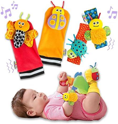 Lamaze Gardenbug - Baby Foot Finder Socks & Wrist Rattle Set - Sensory Development Toys - Newborn Baby Essentials
