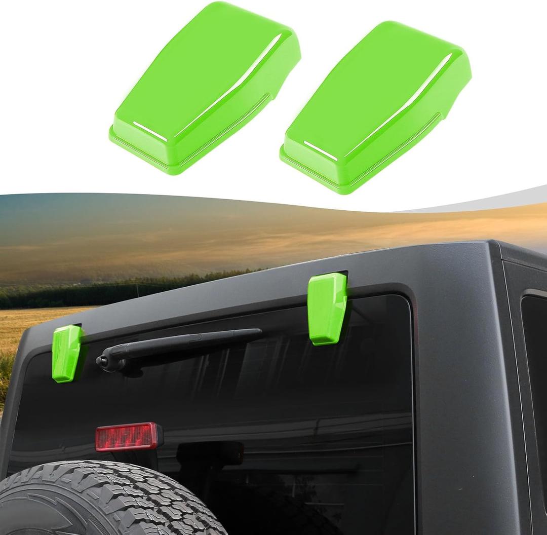 SQQP Rear Tail Window Hinge Decorative Cover Trim Compatible with 2007-2018 Jeep Wrangler JK JKU Exterior Accessories (Green)