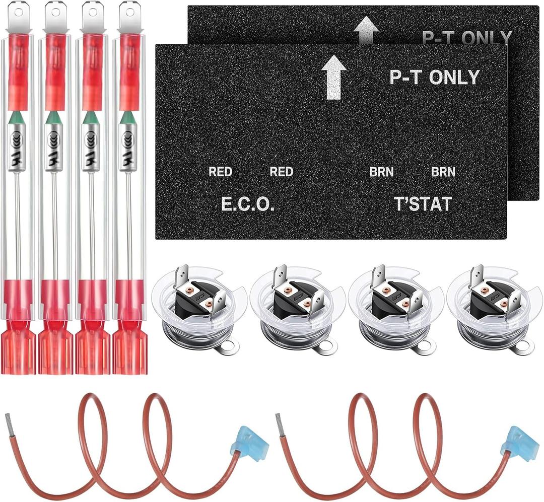Dreyoo 4 Pcs RV Water Heater Thermal Cutoff with ECO Thermostat Assembly Kit, UL Listed Replacement Part Compatible with Atwood 91447 93866