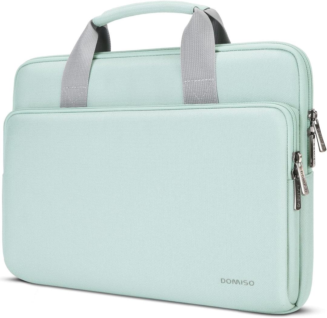 DOMISO 17.3 inch Laptop Sleeve Bag Water-Resistant Carrying Case with Handle for Dell/ MSI GS73VR Stealth Pro/ ROG Strix GL702VS/ HP Envy Pavilion 17/ LG/ 17.3" Notebooks, Mint Green